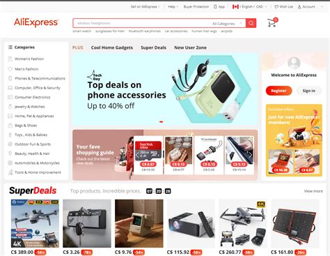 aliexpress canada website.